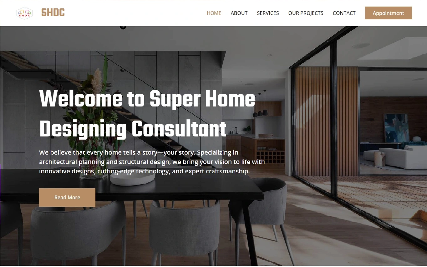 Super Home Designing Consultant website by Auralgix